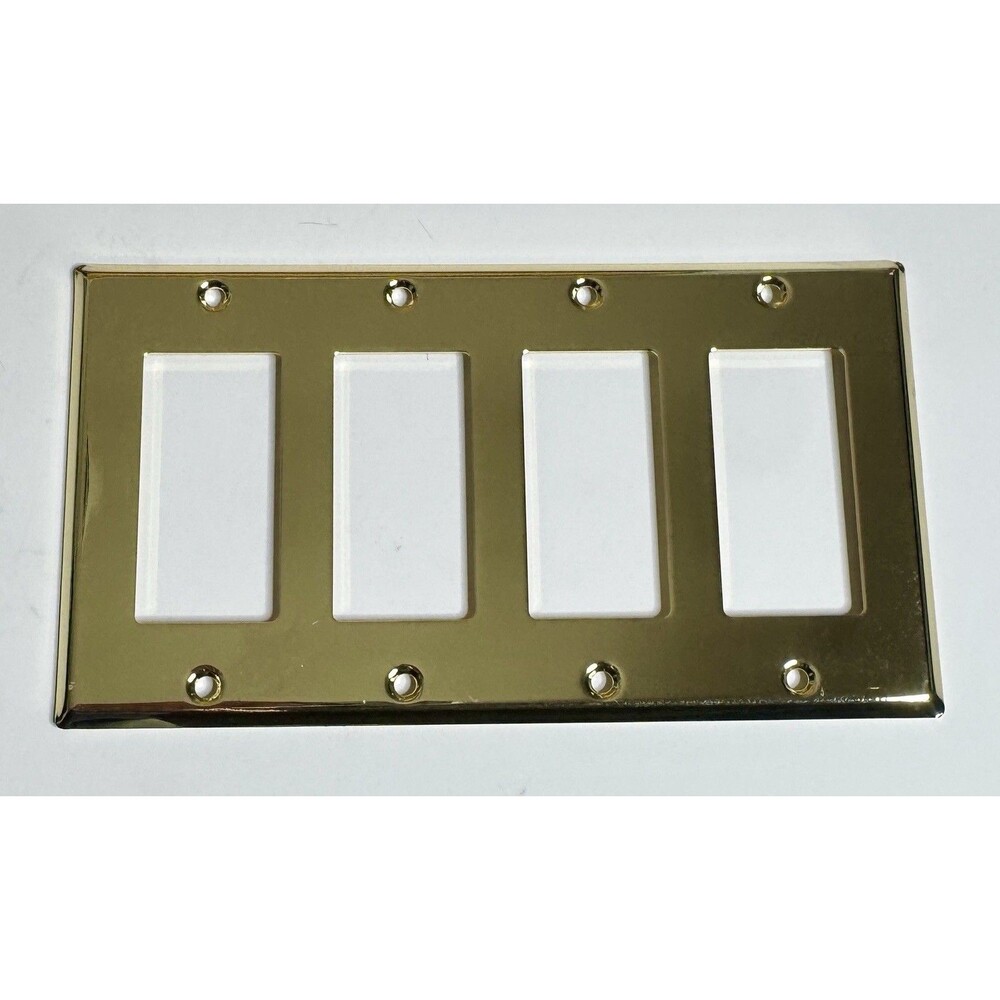 Restoration Hardware Metal 4-Gang Rocker Plate Outlet Cover Antique Brass $29